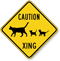 Caution Cat with Kittens Xing Sign