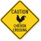 Chicken Crossing Caution Sign