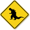 Dinosaur Crossing Symbol Sign