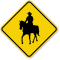 Man On Horse Graphic Horse Rider Crossing Sign