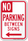 No Parking Between Signs, Left Arrow