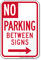 No Parking Between Signs, Right Arrow