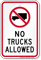 No Trucks Allowed Sign with Symbol, Traffic Signage