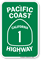Pacific Coast California 1 Highway Sign