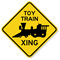 Toy Train Xing Diamond Crossing Sign