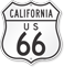 US 66 California Route Marker Shield Sign