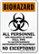 All Personnel Wear Full PPE Biohazard Sign