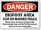 Danger Bigfoot Area Funny Traffic Sign
