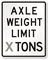 Axel Weight Custom Tons Regulatory Traffic Sign