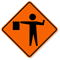 Flagger Symbol - Road Warning Sign