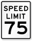 Speed Limit 75 For Traffic Sign